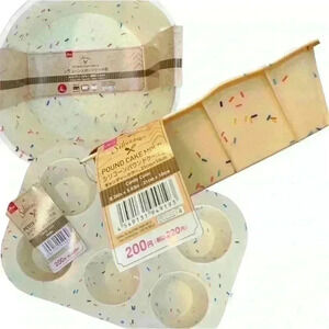 NWT, 3 Piece Silicon Pan Set, Baking, Loaf, Cupcake & Round Cake Pan, Sprinkle